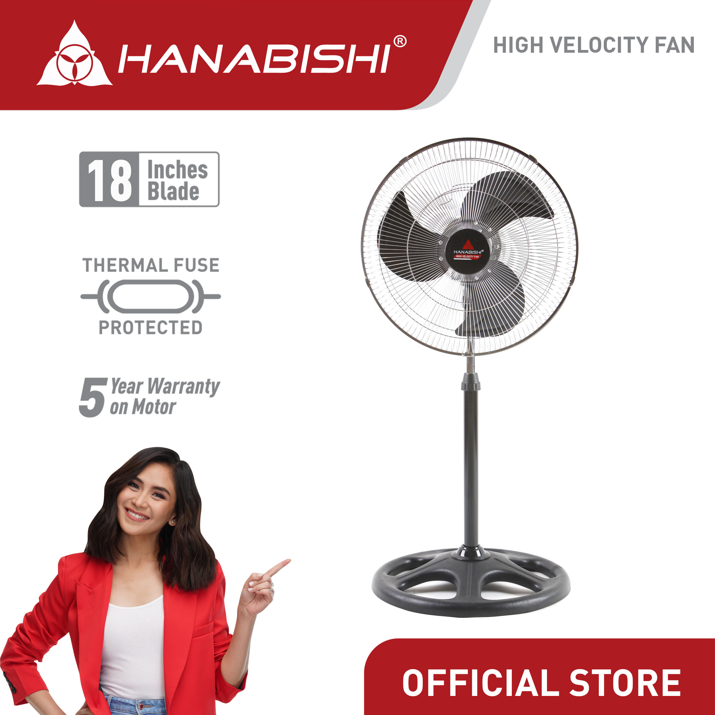 Hanabishi High Velocity Stand Fan HVSF 