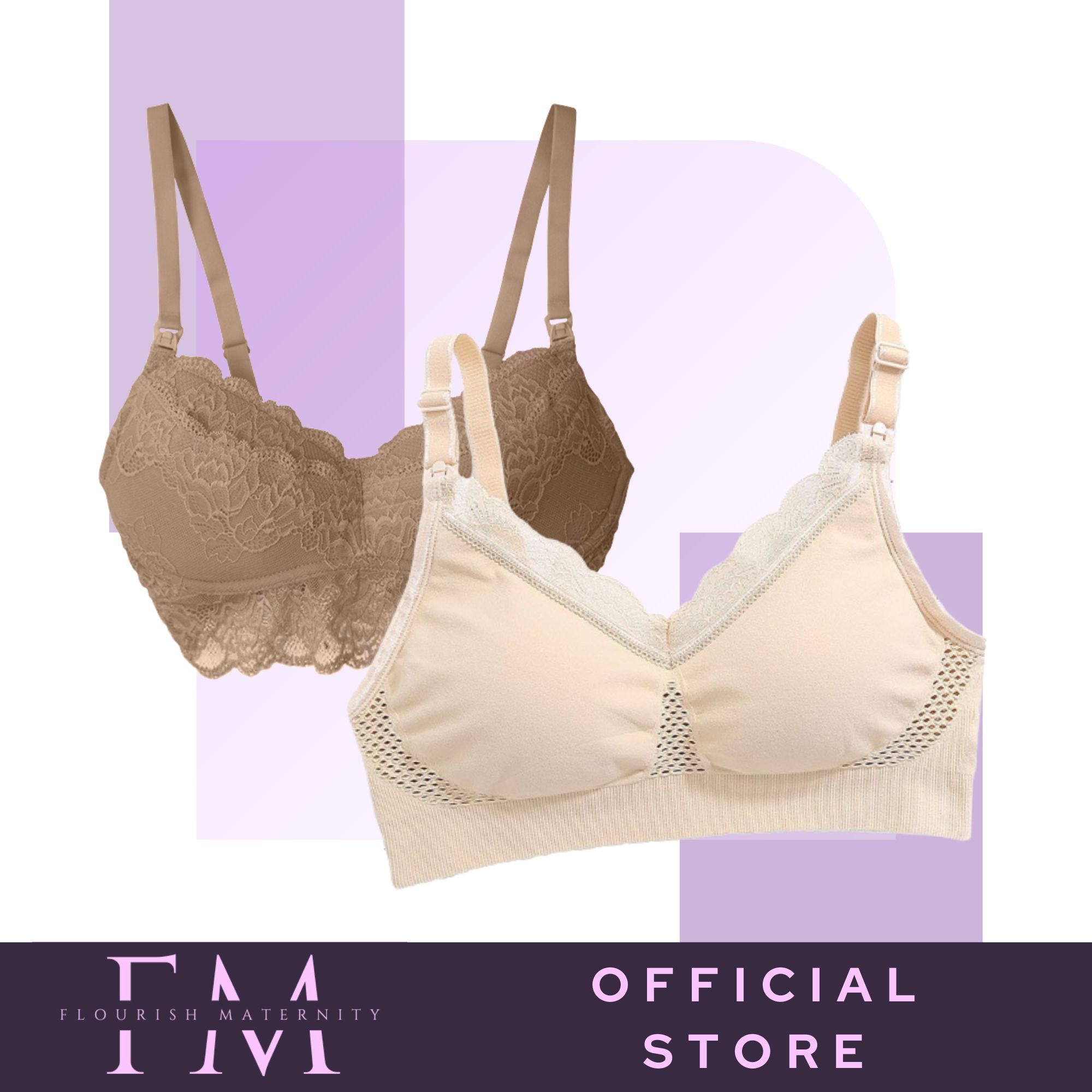 White Dahlias Luxy & Ava MaternityNursing Bra Bundle in Nude | Lazada PH