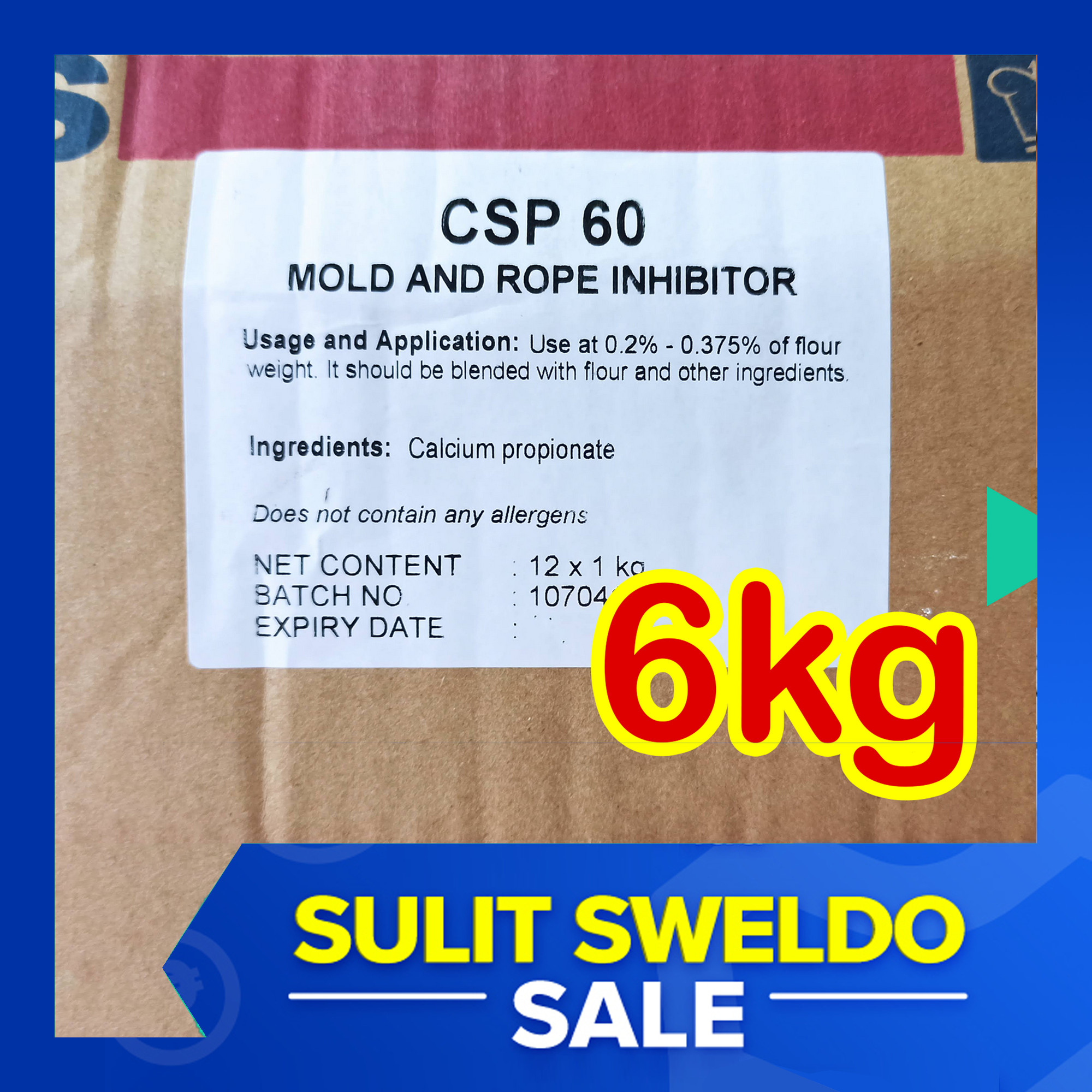 6kg Bakels CSP 60 SHELF LIFE EXTENDER Calcium Propionate CP Powder