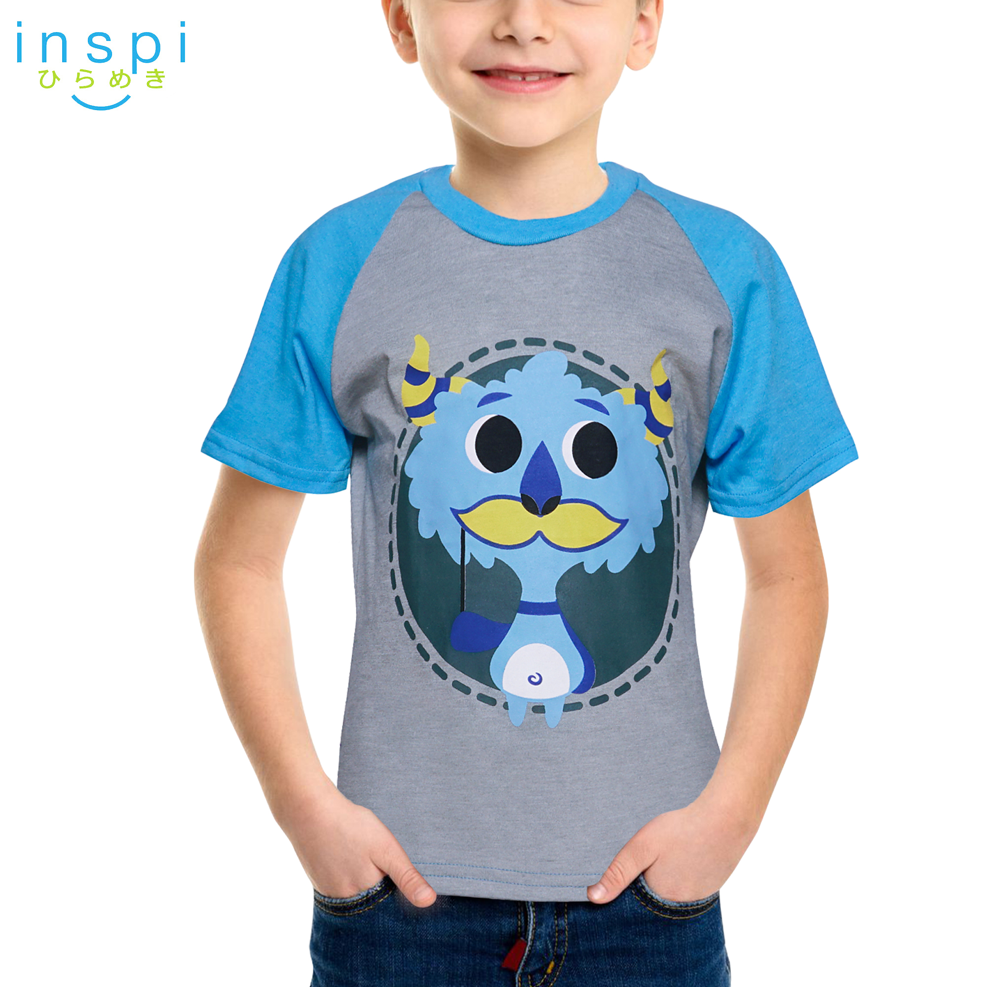 INSPI Kids Boys I like Beard Mask (Gray) Tshirt Top shirt top tees t shirt tops short sleeves for boys shirts clothing clothes sale