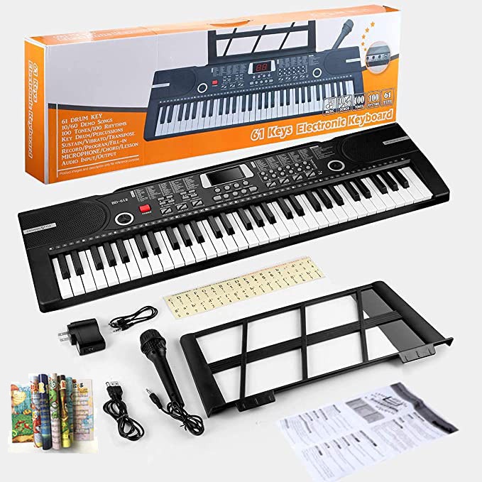 ♜61 Keys Electric Keyboard Piano Electronic Piano with Stand Small