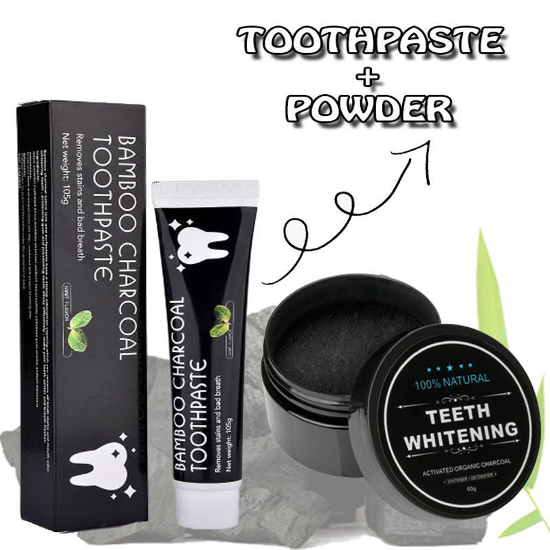 12NN ( 2 in 1 ) Bamboo Charcoal Teeth Whitening Toothpaste 105g + Teeth