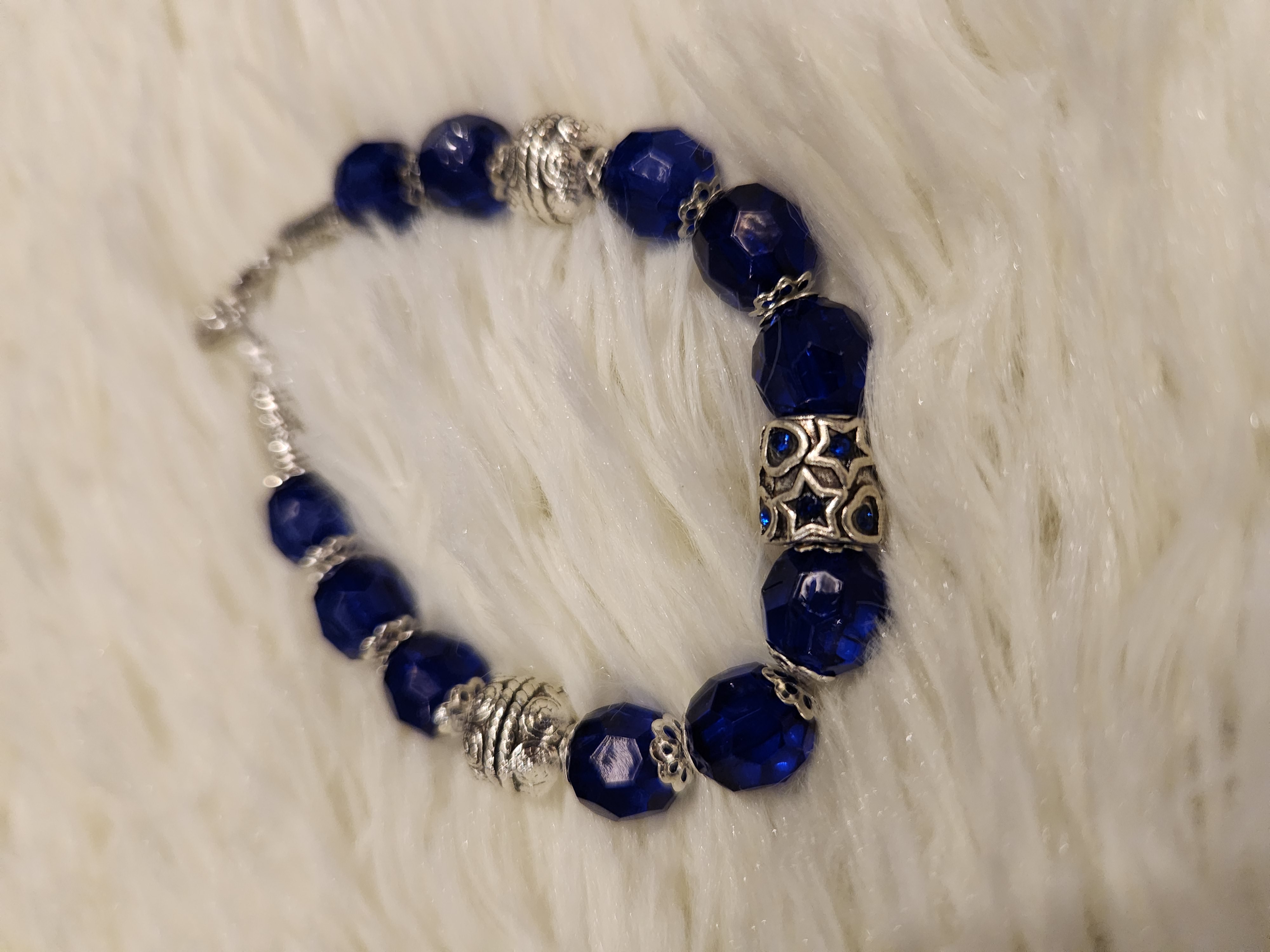 Navy Blue Crystal Beads Bracelet Lazada PH