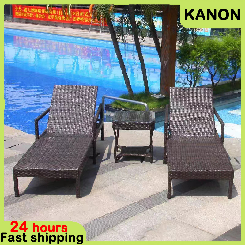 Outdoor rattan lounger open-air balcony rattan chair leisure villa