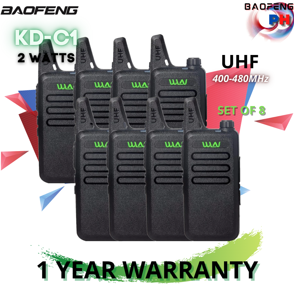 Lotto 10 Ricetrasmettitori WLN KDC1 UHF 400-470 MHz – Portatili, 16 Canali, CTCSS/DCS, Nuovi