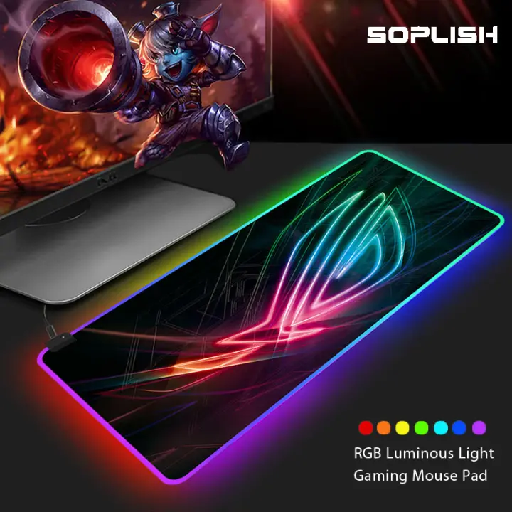 Soplish Gaming Mouse Pad Standard Rgb Led Asus Rog Desk Mat Luminous Waterproof Non Slip Rubber Pc Mouse Mat Game Keyboard Mousepad For Lol Pubg Lazada Ph