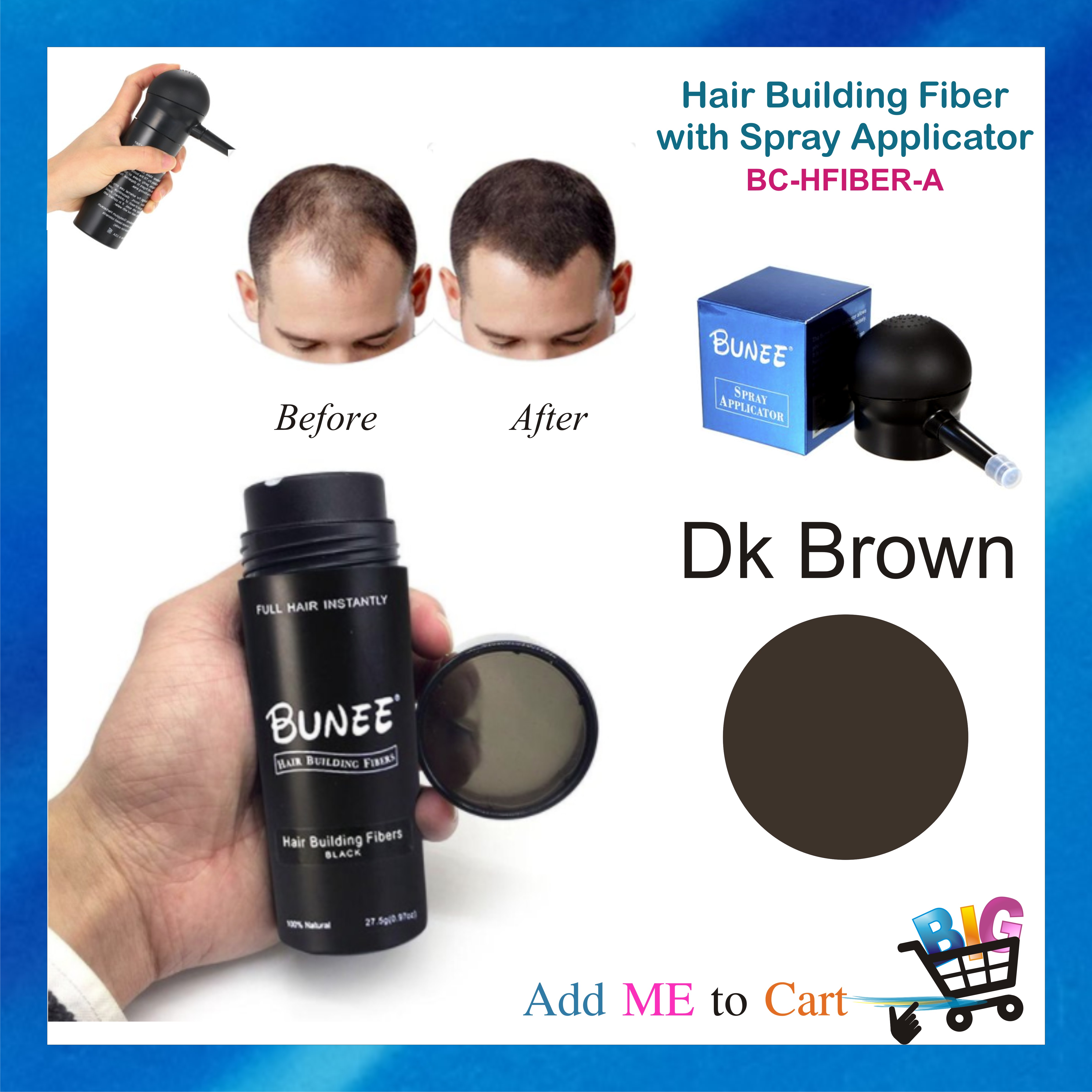 BIG CART BUNEE HAIR FIBER WITH SPRAY APPLICATOR 27.5g BCHFIBERA