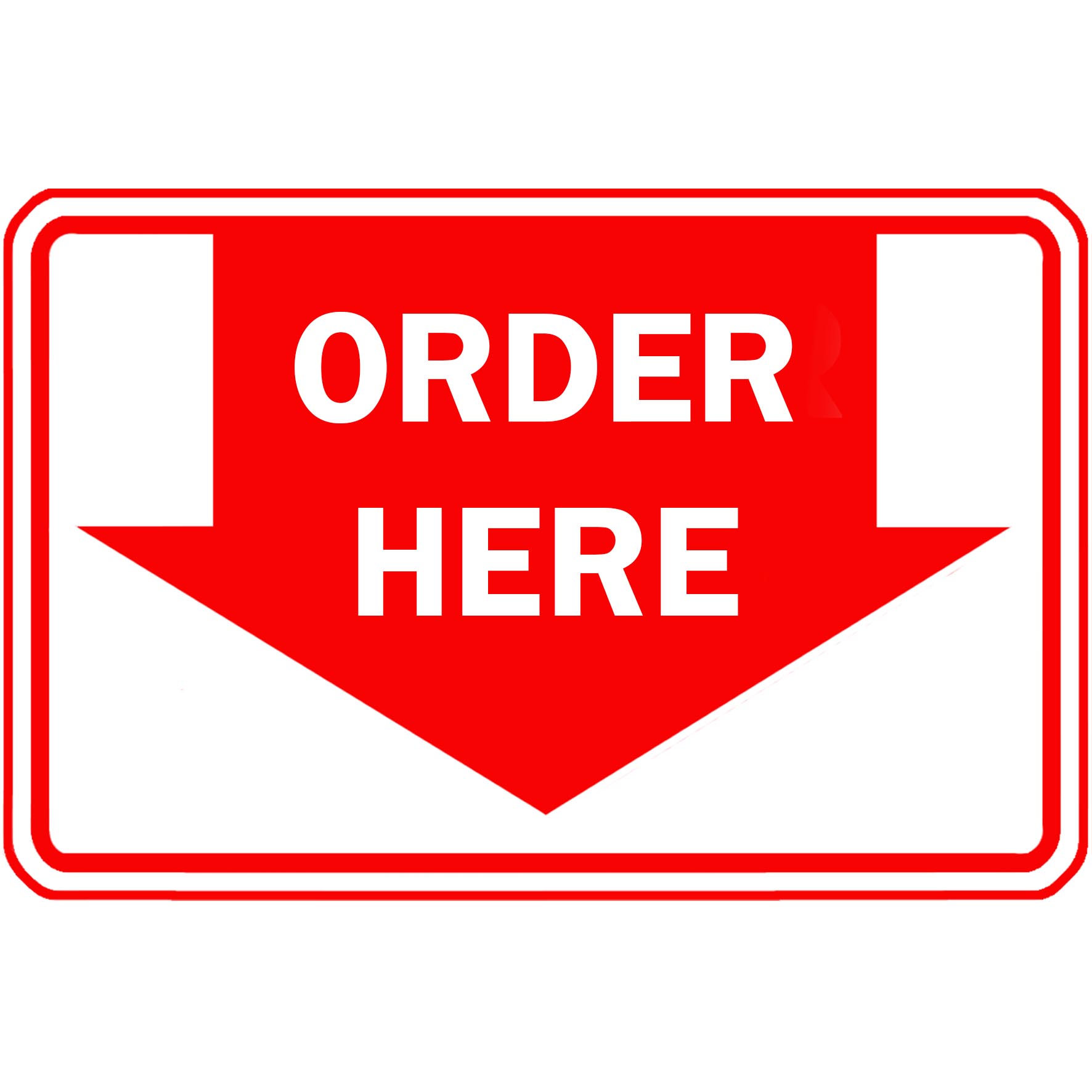 Order Here Pick Up Here Red Laminated Signage Waterproof A4 Size