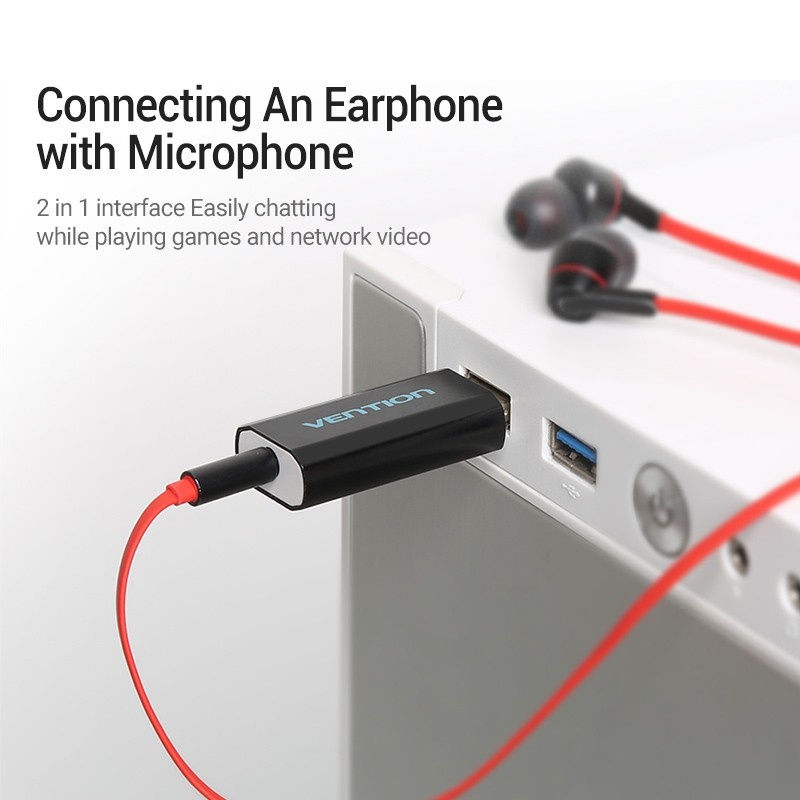 VENTION USB SOUND CARD 1x3.5mm For Laptop，Desktop computer sound card