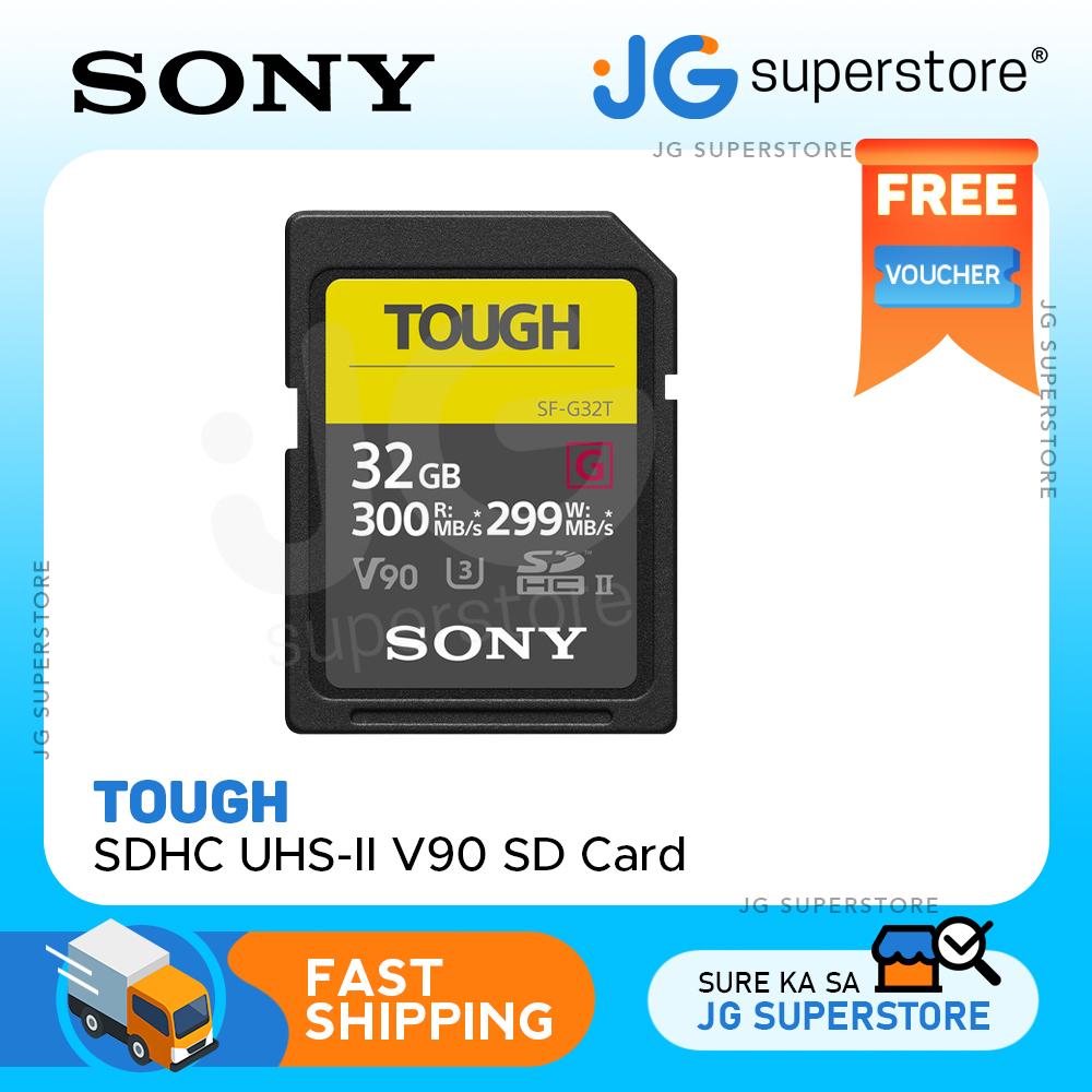 Sony TOUGH SD Card 32GB UHSII SDHC Class 3 300 MB/s and 90 MB/s Read