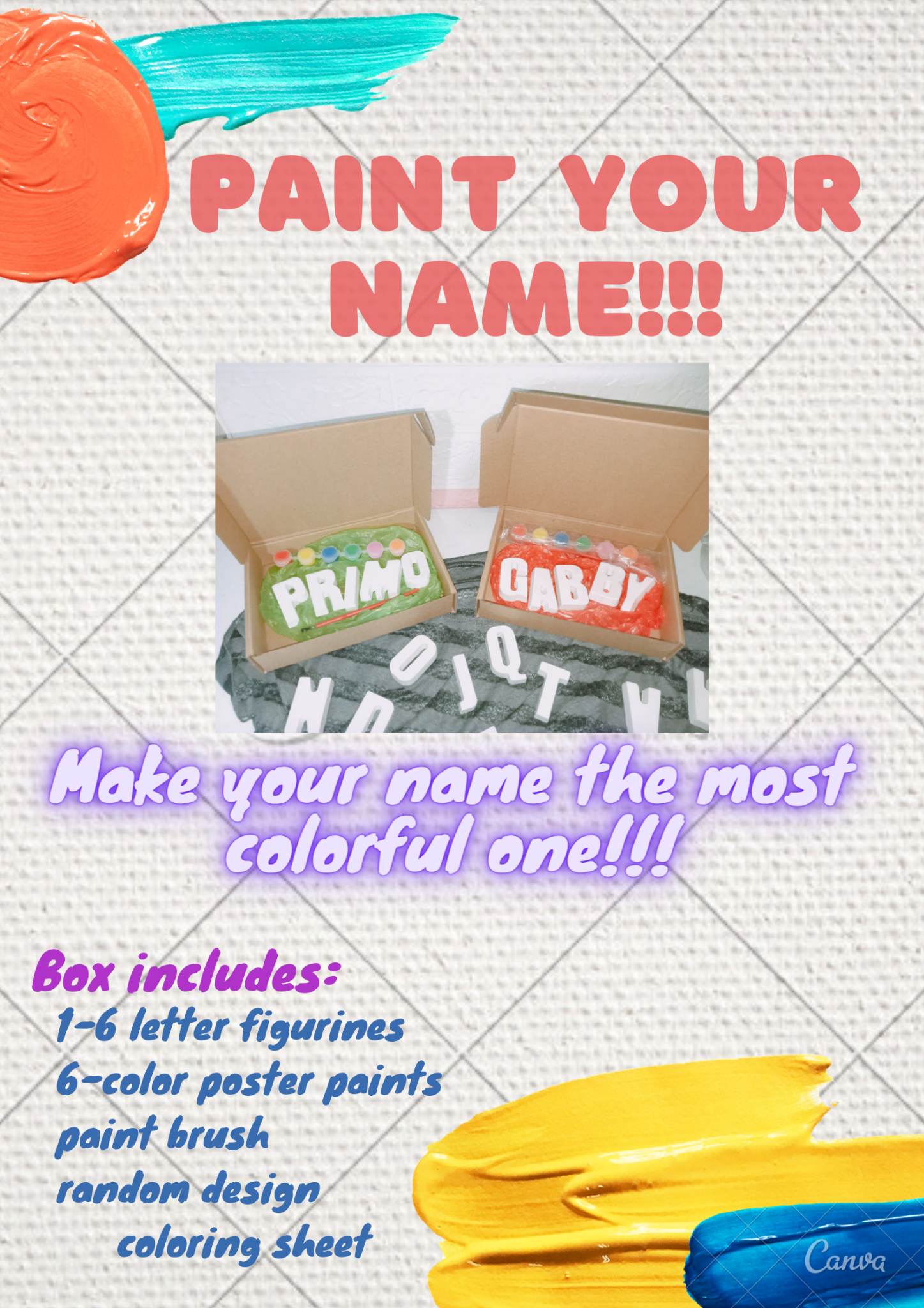 Paint your name *Plaster of paris * Figurines * ART for Kids Lazada PH
