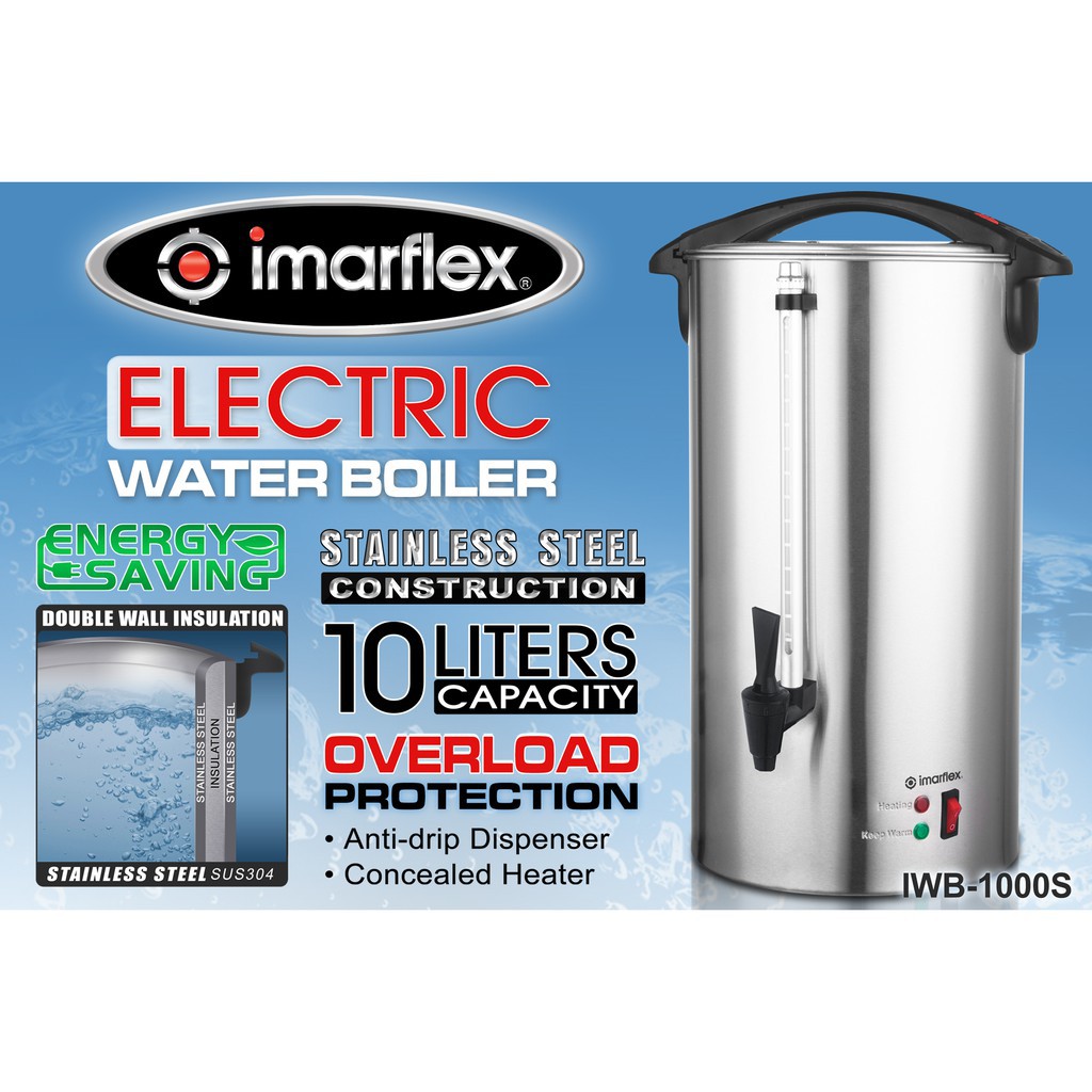 Imarflex Water Boiler Stainless Body IWB1000S 10 liters Lazada PH