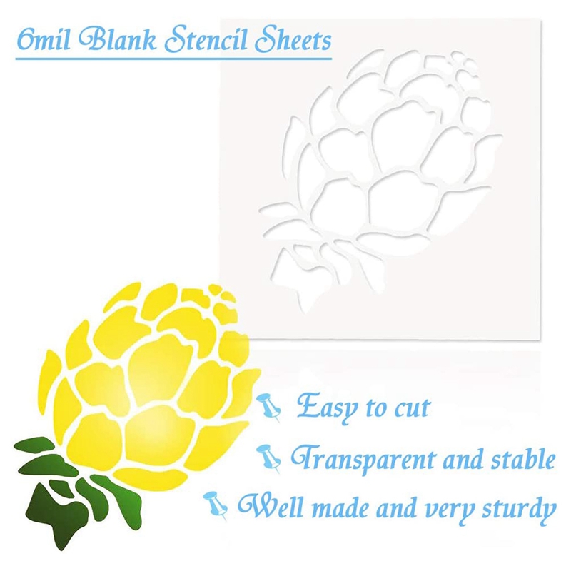 20Pcs Clear Mylar Stencil Sheets 12 inch Blank Stencil Material Sheets,for Compatible Cricut & Silhouette Cutting