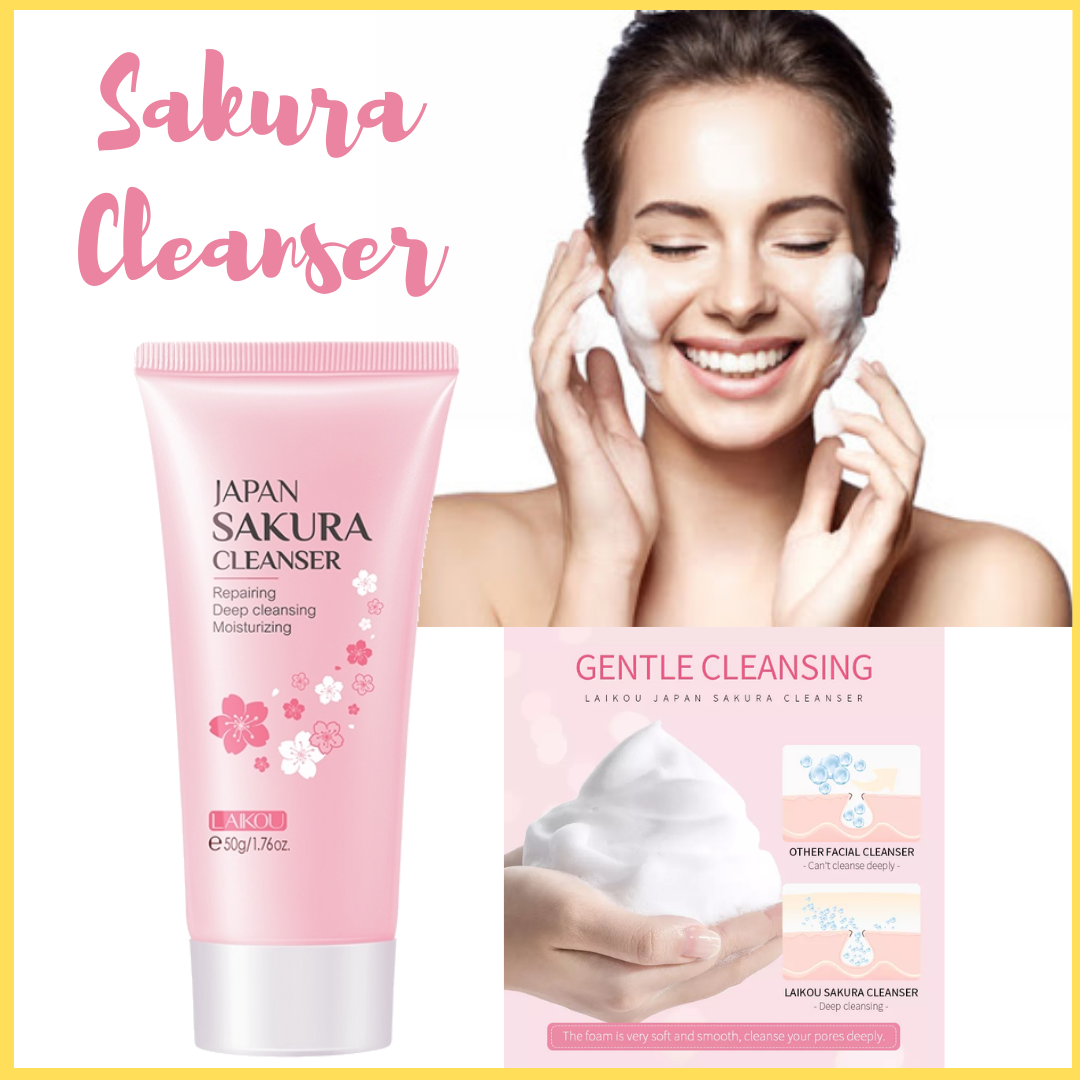 Japan Sakura Facial Cleanser Acne Treatment Foam Cleaning Oil Control