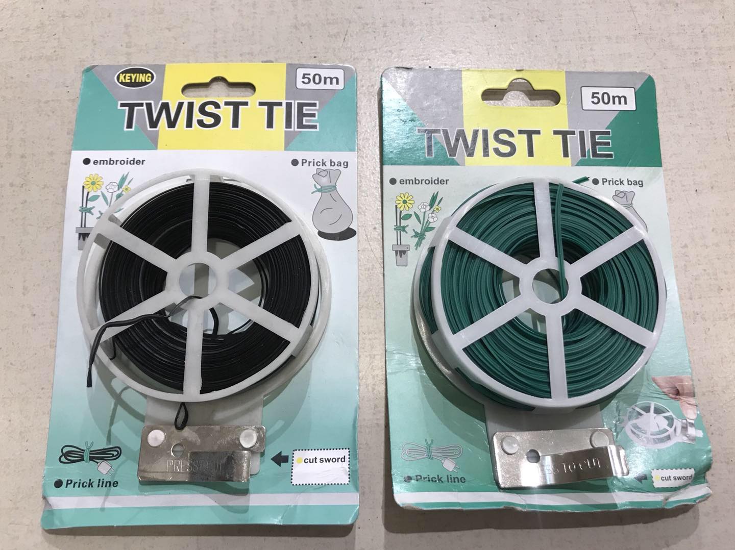 twist tie 50m(black at geen) Lazada PH