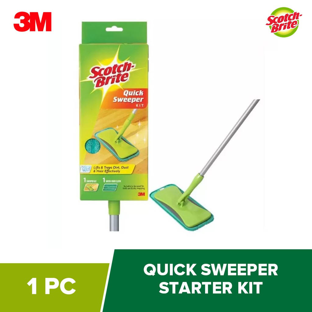 3M ScotchBrite Quick Sweeper Starter Kit (Green)zCy Lazada PH