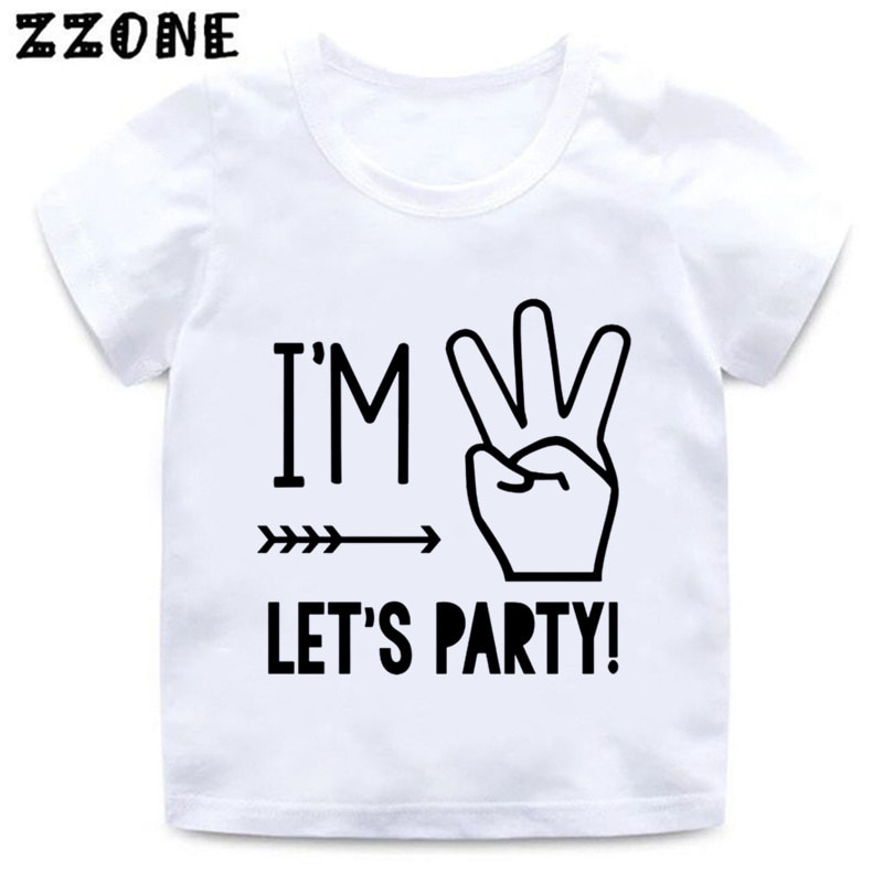Funny Children'S I'M 1 2 3 4 5 Let'S Party Baby Birthday Clothes White  Summer For Boys And Girlsmen 100% Cotton T-Shirt | Lazada PH