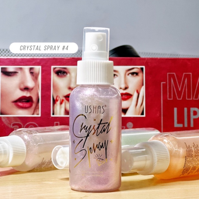 USHAS New Glow Diamond Shimmer Primer Body Face Spray Body Glitter