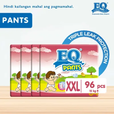 EQ Pants XXL (15 - 25 kg) - 24 pcs x 4 packs (96 pcs) - Diaper Pants