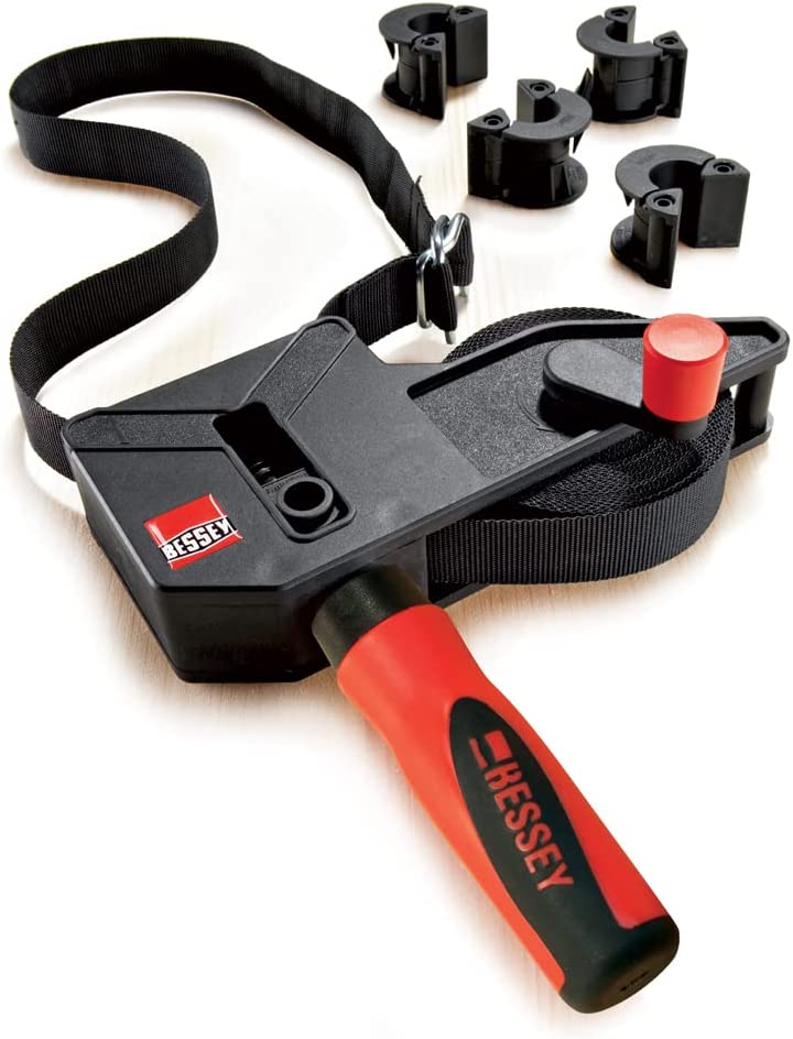 Bessey Tools VAS23 2K Variable Angle Strap Clamp with 4 Clips,,Black