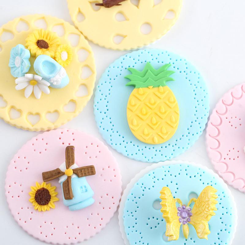 Fondant Bánh Diềm Hoa Bộ Tạo Khuôn Hình Cốc Bánh Dot Trái Tim Rỗng Đồ Dụng Cụ Bánh Hoa Ép Loại Dụng Cụ