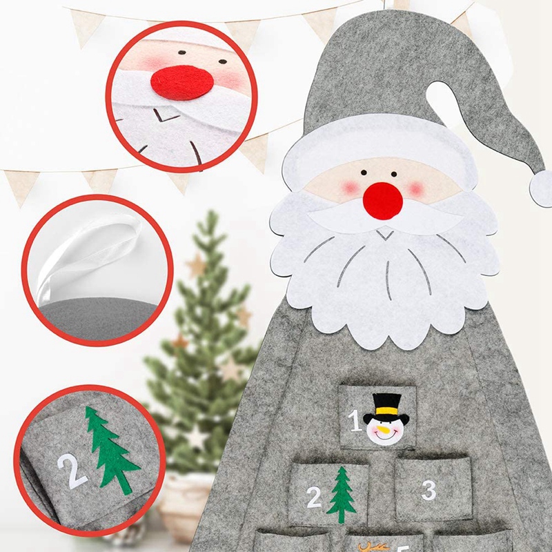 Christmas Felt Advent Calendar Wall Hanging Santa Advent Calendar With christmas-felt-advent-calendar-wall-hanging-santa-advent-calendar-with