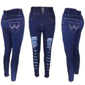 Tattered High Waist Denim Jeans for Women 