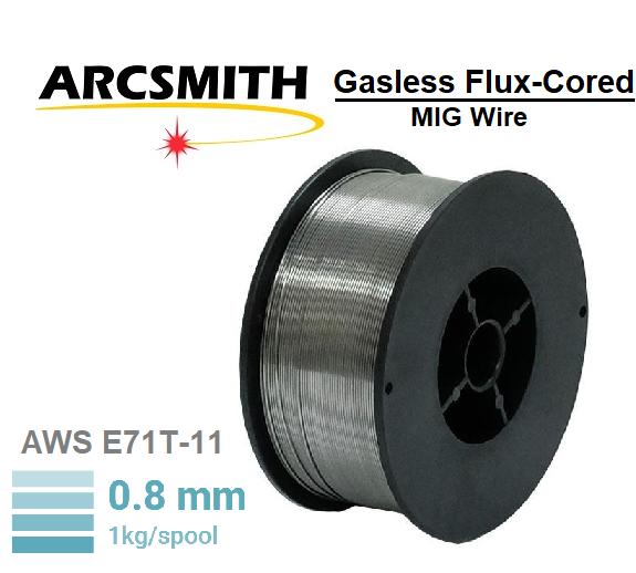 Mig Wire Gasless Flux Cored Mild Steel Welding Welder Reel No Gas 1kg 0.8mm 