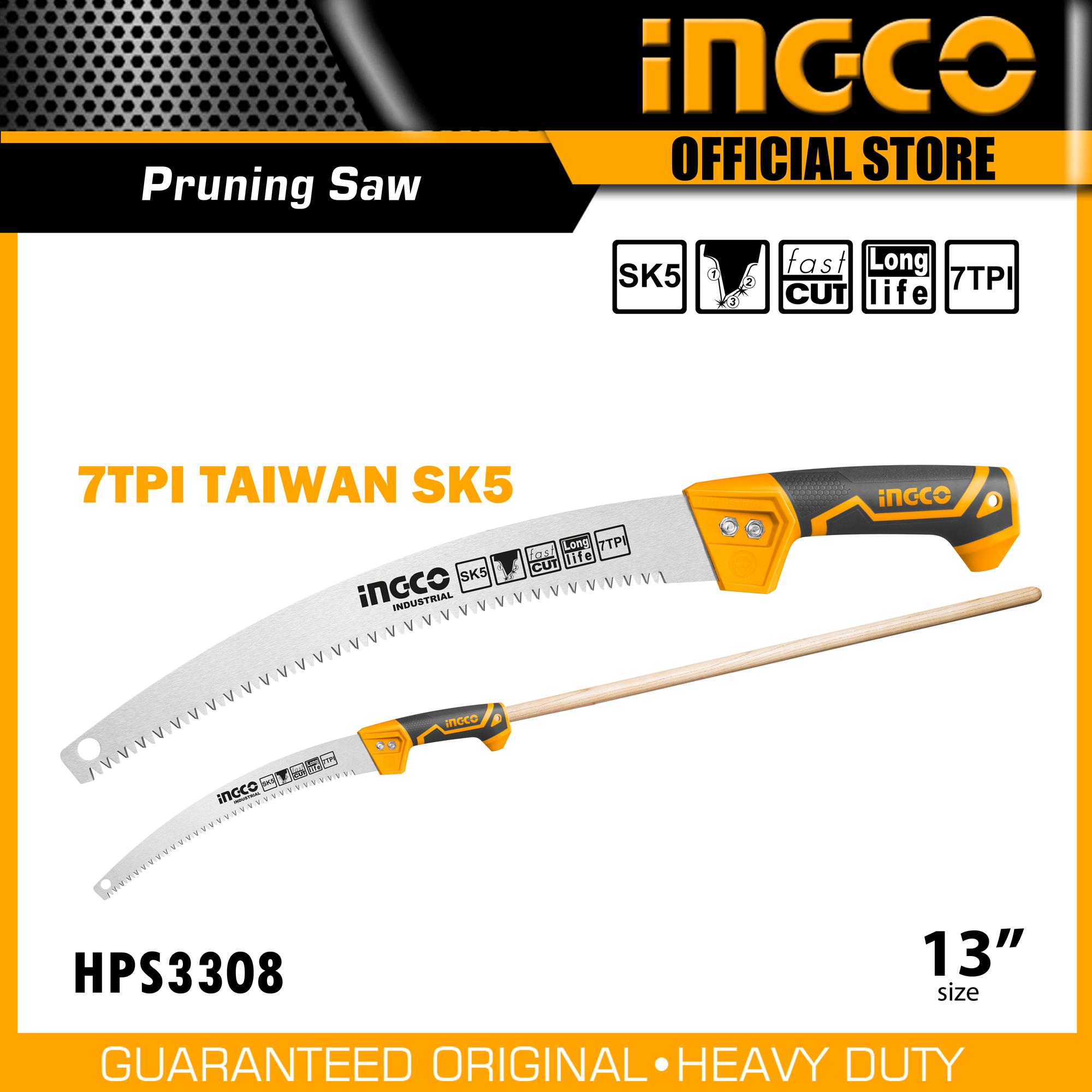INGCO Pruning Saw Hand Pruner 13"/330mm 7TPI TAIWAN SK5 for Tree Branch Cutting HPS3308 IHT