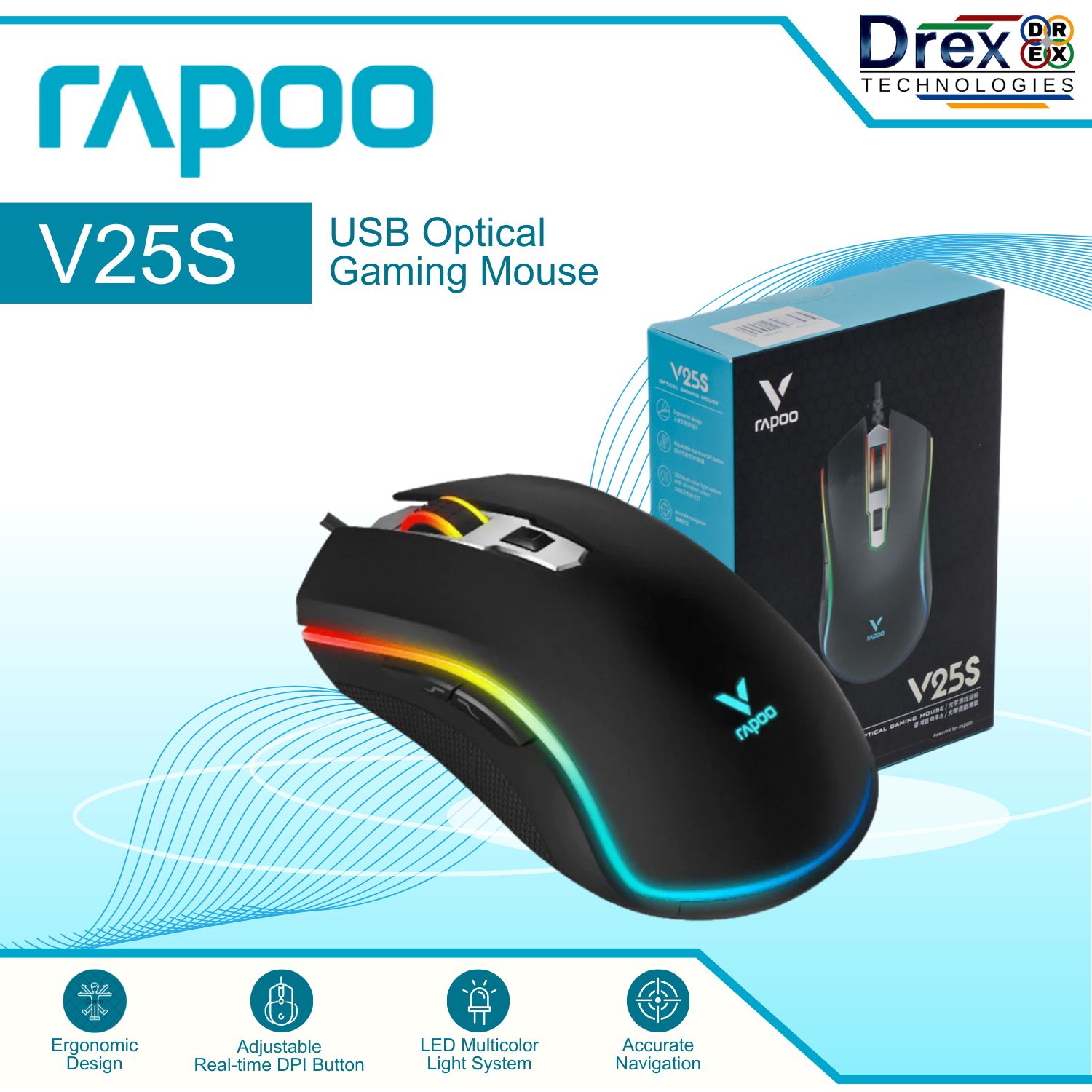 Rapoo V25S Optical Gaming Mouse | Lazada PH