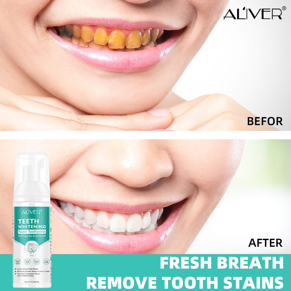 Local delivery ALIVER Cleaning Teeth Whitening Mousse Foam Toothpaste ...