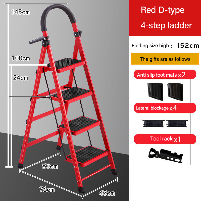 COD Folding Ladder Metal Ladder 4/5/6 Steps Metal Folding Ladder Step