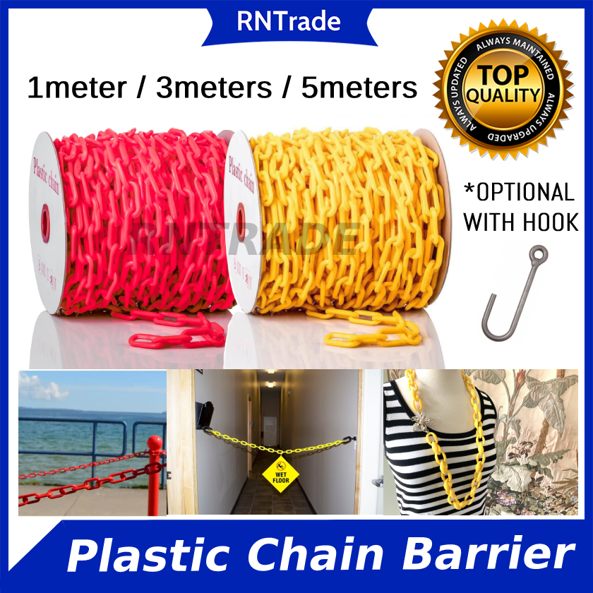 Yellow / Red Adjustable Plastic Chain Safety Chain Multipurpose (1