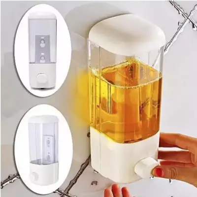 Mount Shower Hand Bath Soap Shampoo Dispenser Compartment Soap Dispenser 500ml (White)