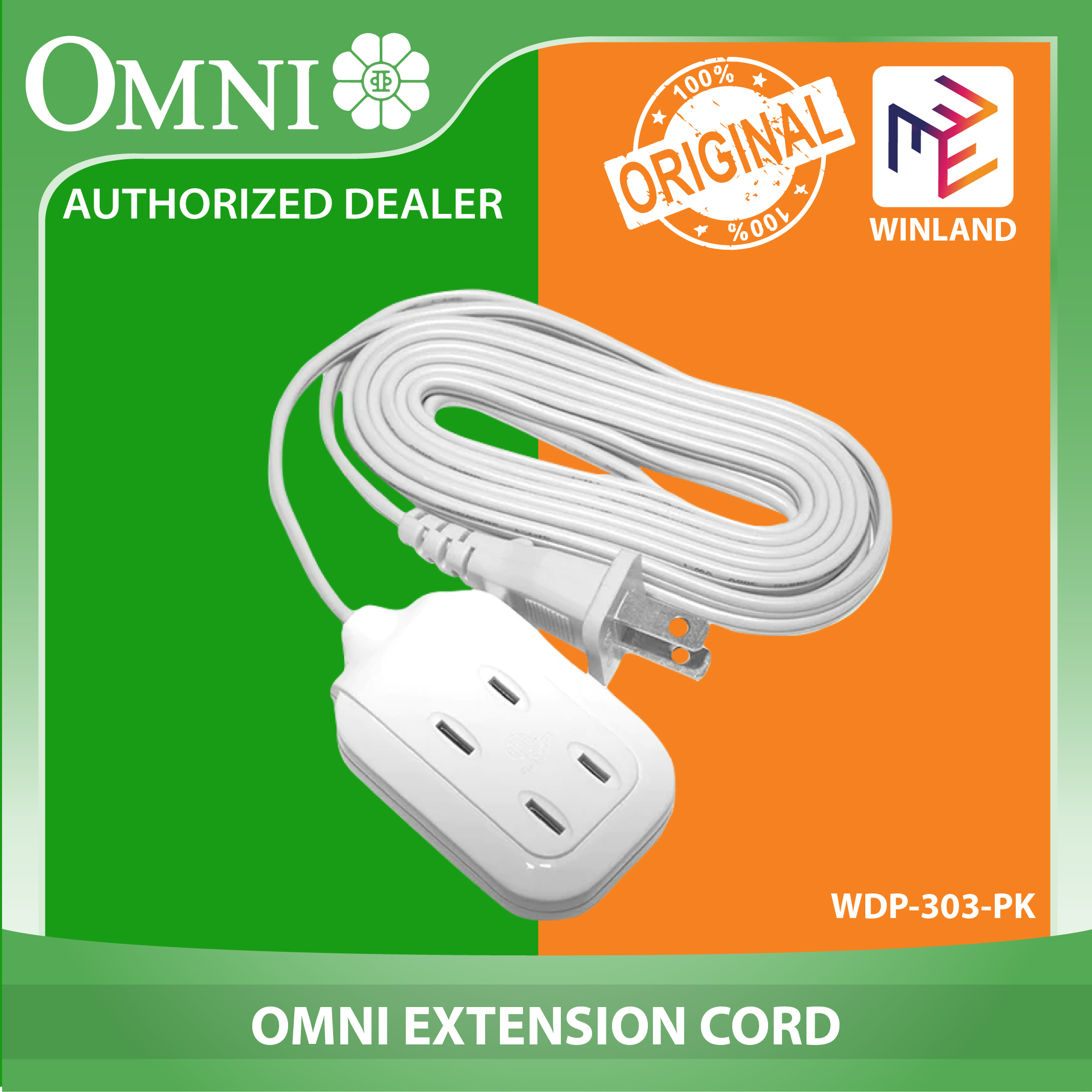 OMNI by Winland Dual Portable Extension Cord Set 3 Meter Wire WDP303