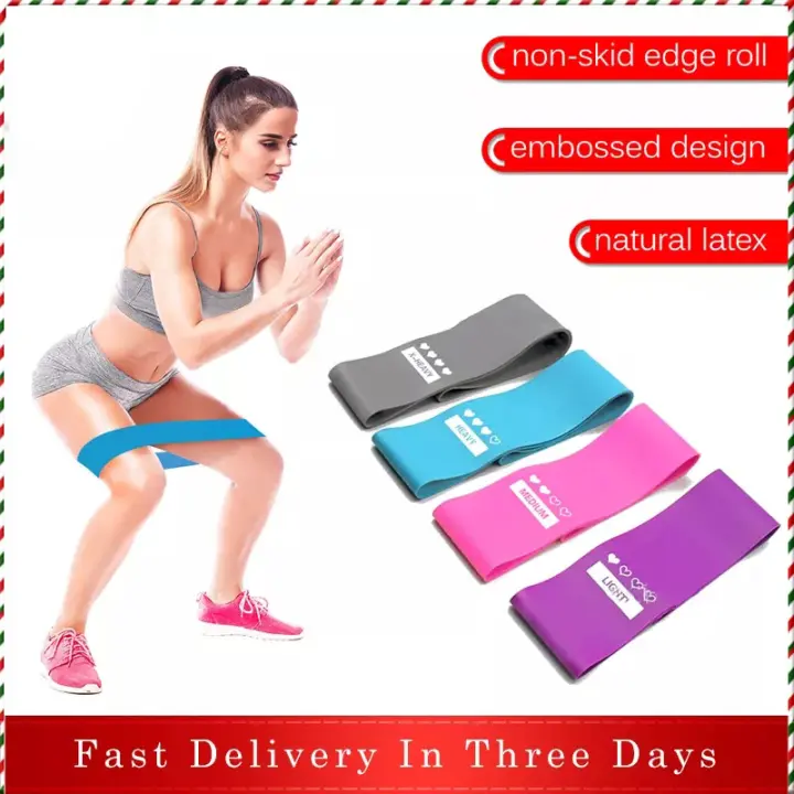 Resistance Bands Loop Set Trainer Fit Fitness Gym Yoga Leg Exercise Band Workout