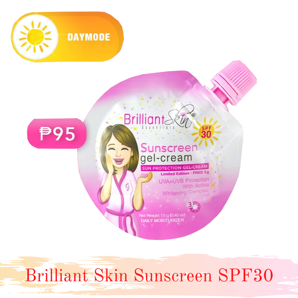 Brilliant Skin Sunscreen Gel Cream Spf30 13g With Spout Sunblock Whitens Moisturizes Pregnant