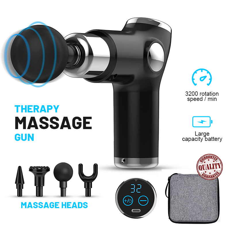 Muscle Massager Gun Mini Portable Massage Gun 32 Speed Vibration Electric  Massage Therapy with LED Touch Screen with 4 Heads,Massager for Back Pain  Body Deep Relief Pain Slimming Fascial Gun | Lazada PH