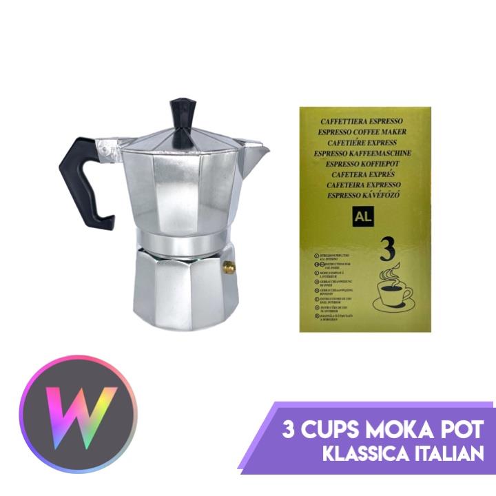 Online delivery Klassica Italian Moka Pot 3 cups, 6 cups for Espresso