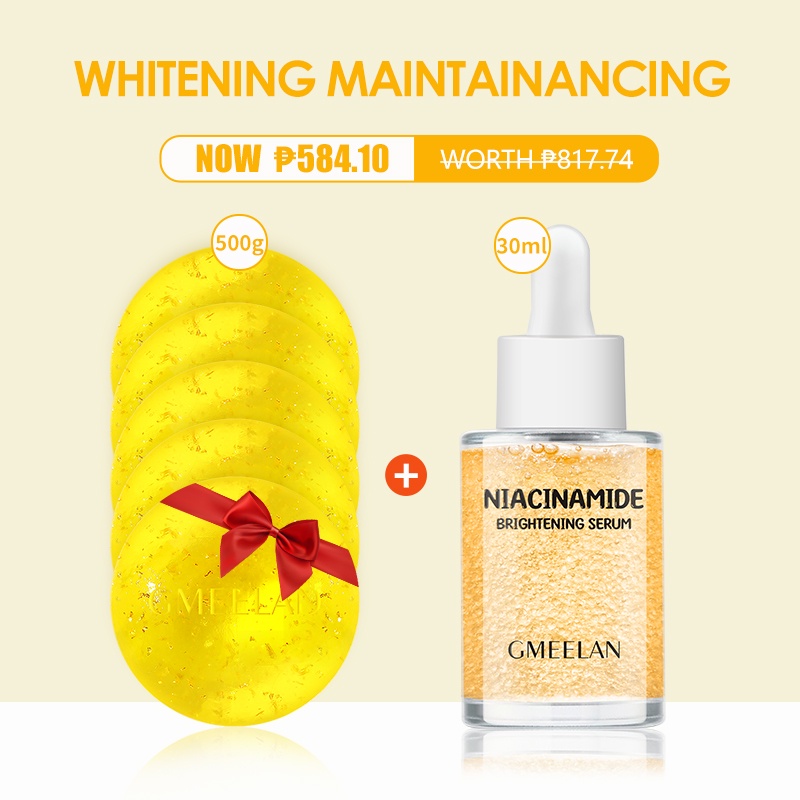 ♘GMEELAN 24K Gold Whitening Soap Effective Facial Body Wash Beauty Soap