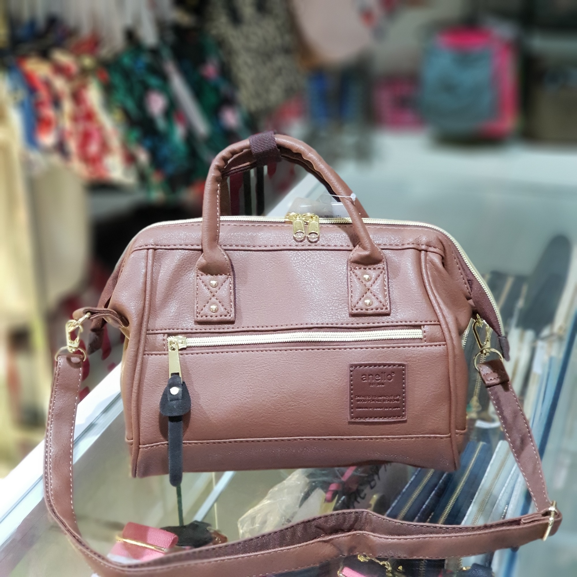 Guaranteed Original A.N.E.L.L.O PU Leather Mini Sling Bag - Brown