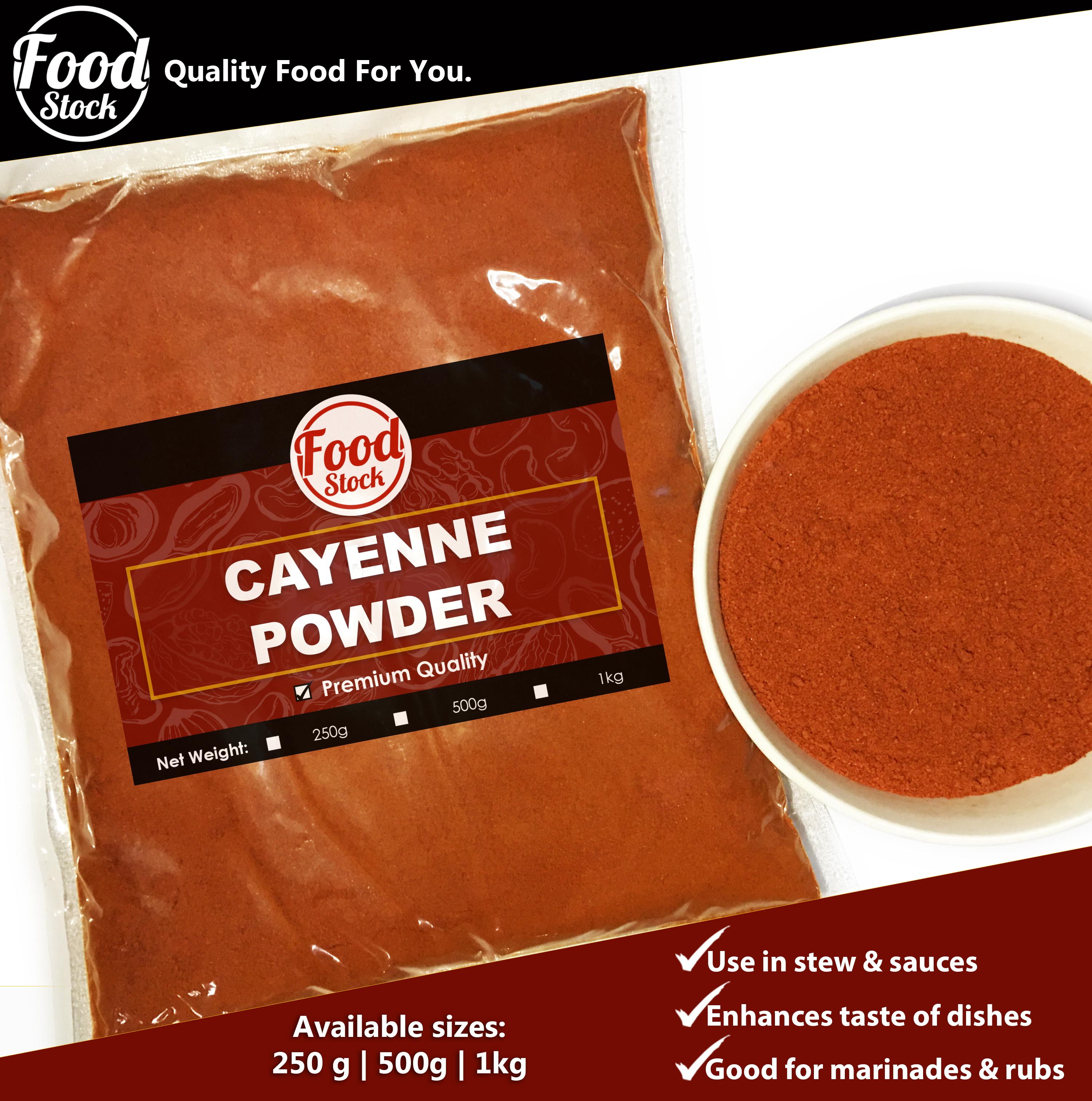 Food Stock Cayenne Powder (250g, 500g, 1kg) Lazada PH