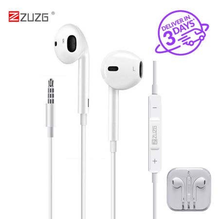 ZUZG In-Ear Earphones with Microphone - Stereo Headset for iPhone