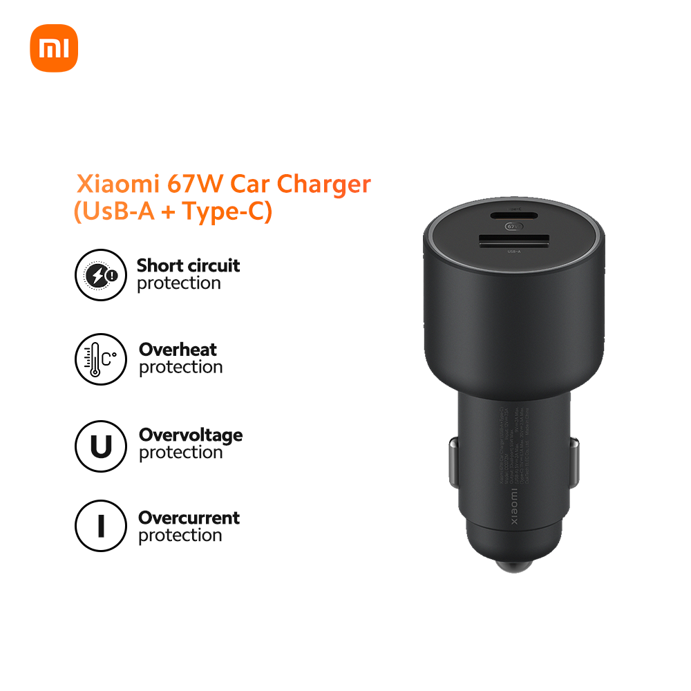 Xiaomi 67w Mi Usb Car Charger Xiaomi 67W Car Charger (UsB-A Type-C
