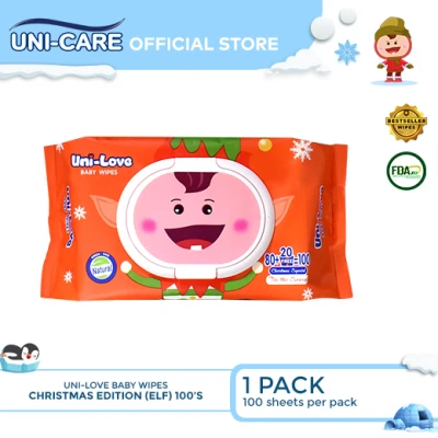 UniLove Baby Wipes Christmas Edition (Elf) 100's Pack of 1