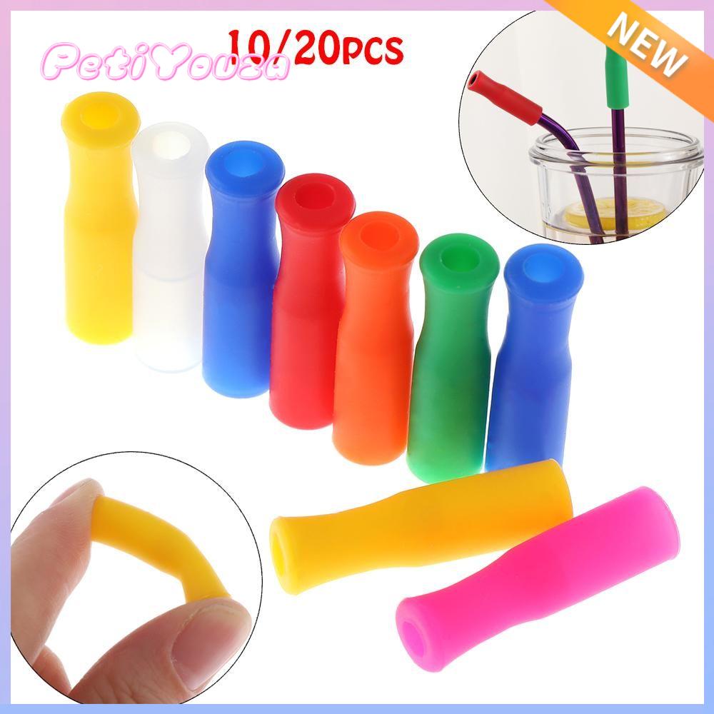 20pcs Straw Tips Nontoxic Food Grade Replacement Heat-resistant Silicone  Straw Tips Drinking Straw Cover Straw Covers for Travel Party Home