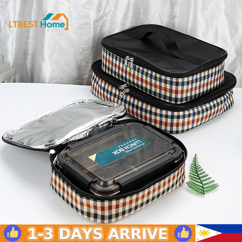 Square Insulated Lunch Bag for Women Thermal Cooler Bento Box Bags