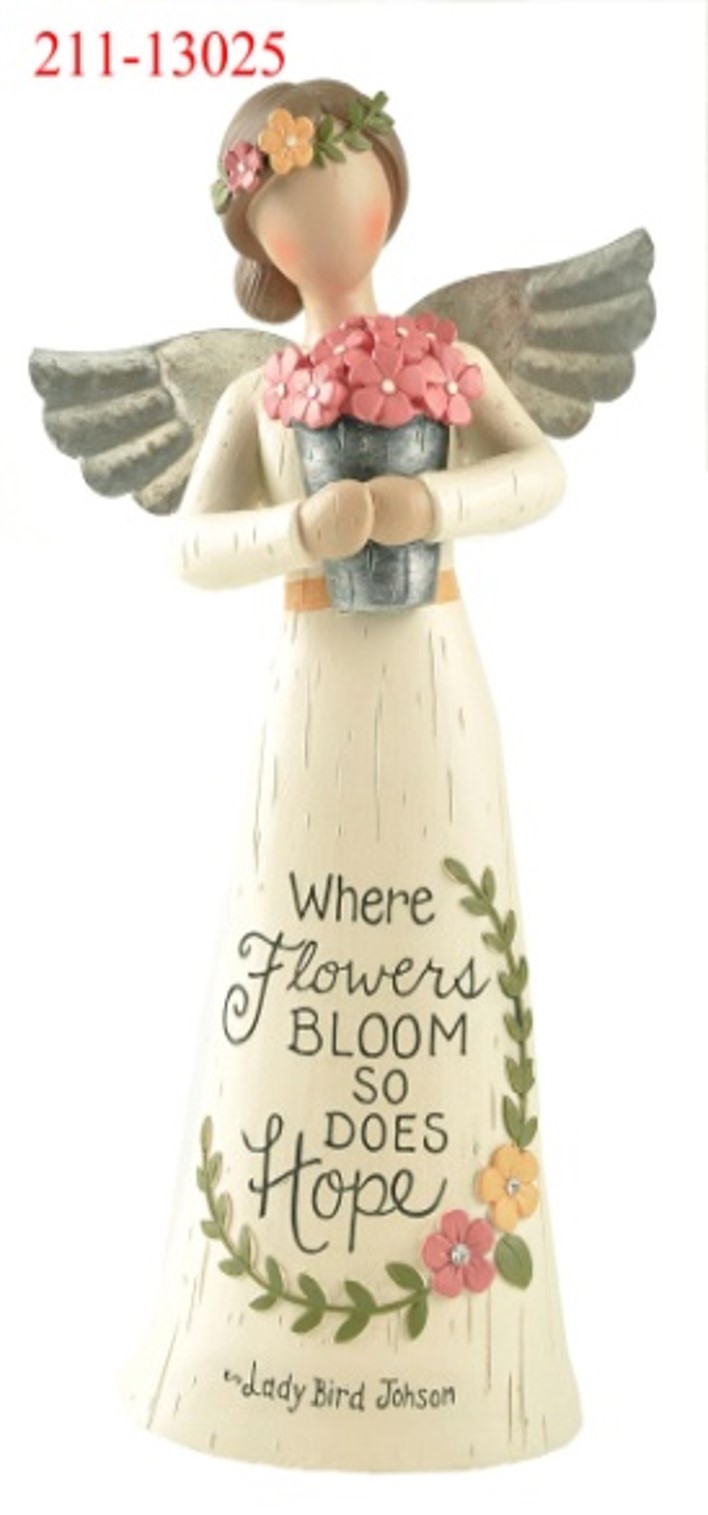 Blossom Bucket Fall Angel 6 Inch Resin Tabletop Figurine (Blessings Be Plentiful)