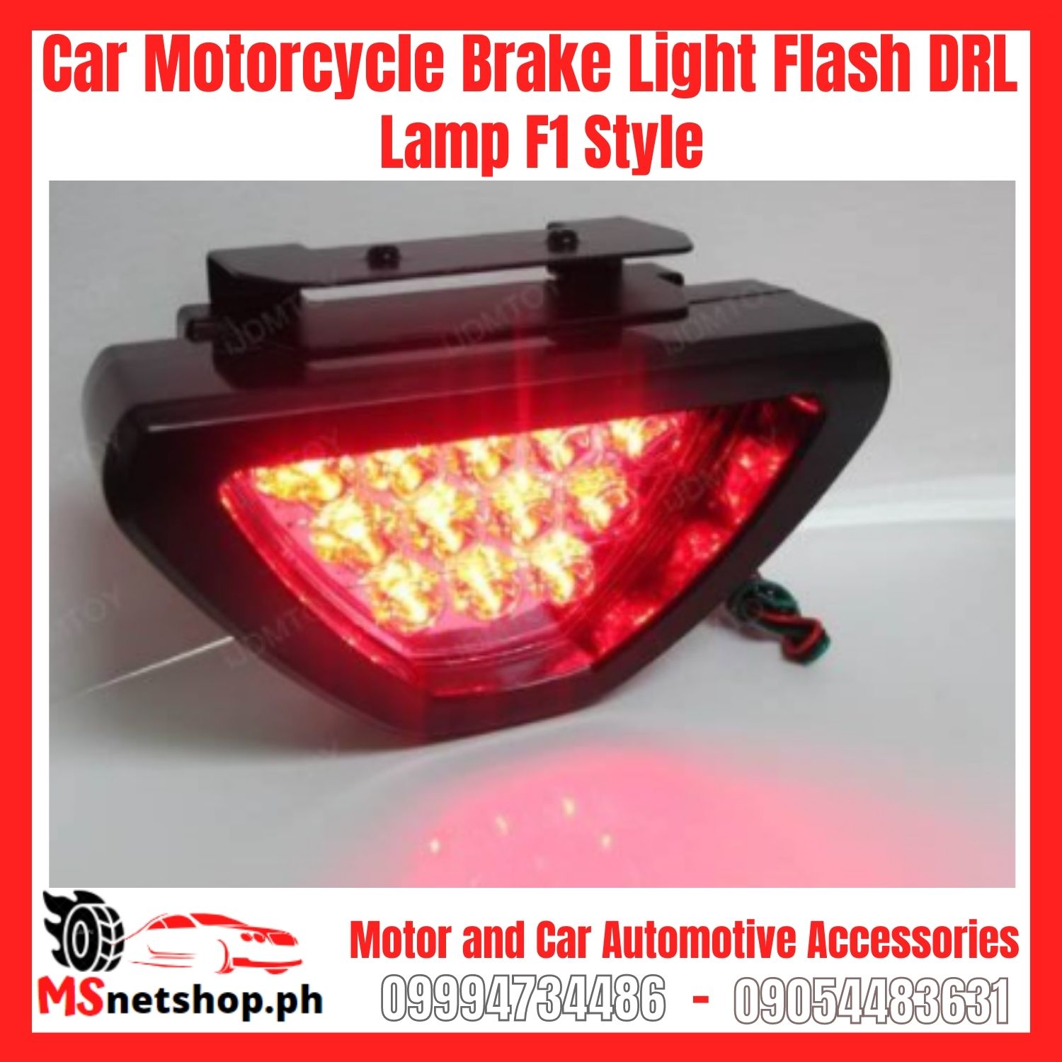 Car Motorcycle Brake Light Flash DRL Lamp F1 Style Lazada PH