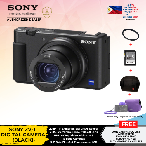 Sony ZV1 Digital Camera (Black) Perfect Vlogger Camera with free ZV